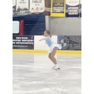 Ice skating Princess Theme with‎ cute bow back -  Figure Skating Dress. size 14